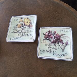 Susan Winget MWW Ebglush Garden Collection Floral Square Decorative Plates